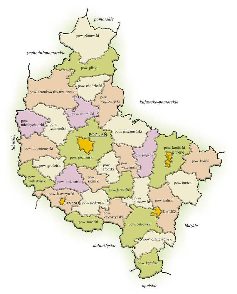 mapa województwa wielkopolskiego