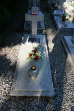 zdjęcie grobu Antoniego Pacholskiego - ofiary terroru niemieckiego. Kostrzyn Wlkp.