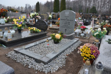 zdjęcie grobu Michała Rogali z 1920 r. w Sierakowie