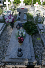 zdjęcie grobu Maksymiliana Żuromskiego - ofiary terroru niemieckiego. Kostrzyn Wlkp.