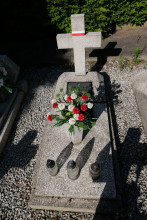 Zdjęcie grobu Jana Nowaka - ofiary terroru niemieckiego. Kostrzyn Wlkp. 