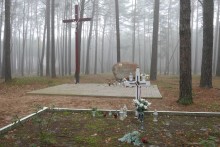 zdjęcie zbiorowych grobów pomordowanych w Sowinkach