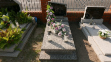 Zdjęcie grobu Piotra Puchały ofiary terroru niemieckiego. Grabów nad Prosną