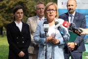 konferencja dot. podpisania umowy na utworzenie infrastruktury edukacji przyrodniczej w Parku Miejskim im. J. Słowackiego w Kole