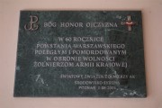 Tablica upamiętniającą Wielkopolan walczących w Powtaniu Warszawskim.
