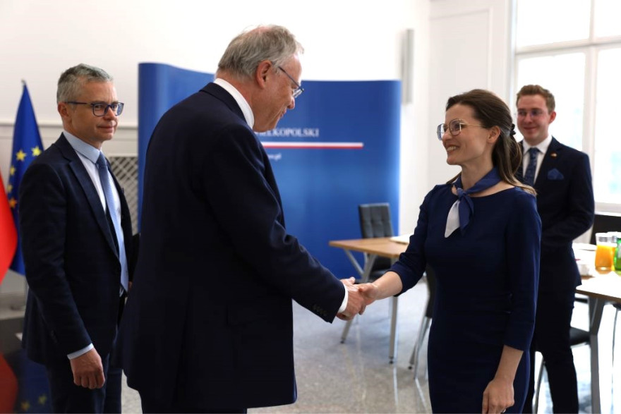 przywitanie premiera Dolnej Saksonii przez wojewodę wielkopolską