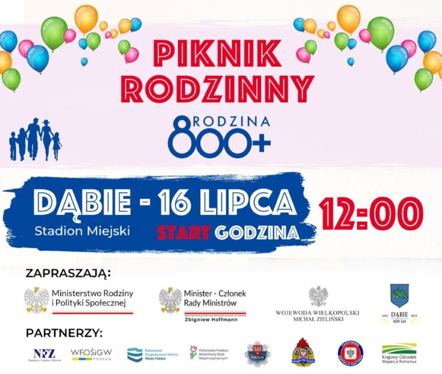 Plakat piknik rodzinny 800+